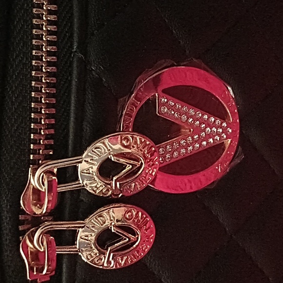 New Valentino Orlandi Black Vanity Bag Crossbody w Gold Hardware MSRP $330 - Picture 3 of 6